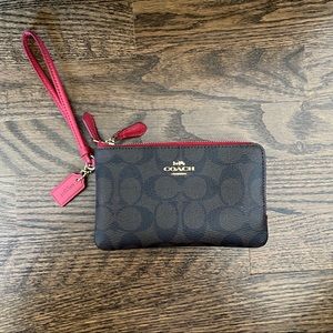 COACH brown wristlet